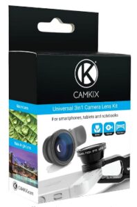  3 in1 Camera Lens Kit for Smart phones includes One Fish Eye Lens/One 2 in 1 Macro Lens and Wide Angle Lens/One Universal Clip/One Microfiber Carrying Bag Kidrated